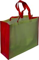 BORSA SHOPPER TNT 120 GSM 50X40X17 COLORE BEIGE/ROSSO