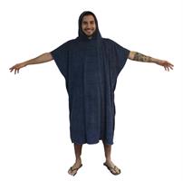 PONCHO MICROFIBRA VELOUR ADULTO COLORE BLU