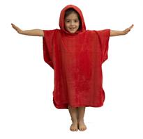 PONCHO BAMBINO 6 ANNI MICROFIBRA VELOUR 350 GSM COLORE ROSSO