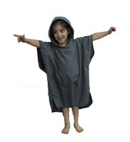 PONCHO BAMBINO 6 ANNI MICROFIBRA 170 GSM COLORE GRIGIO